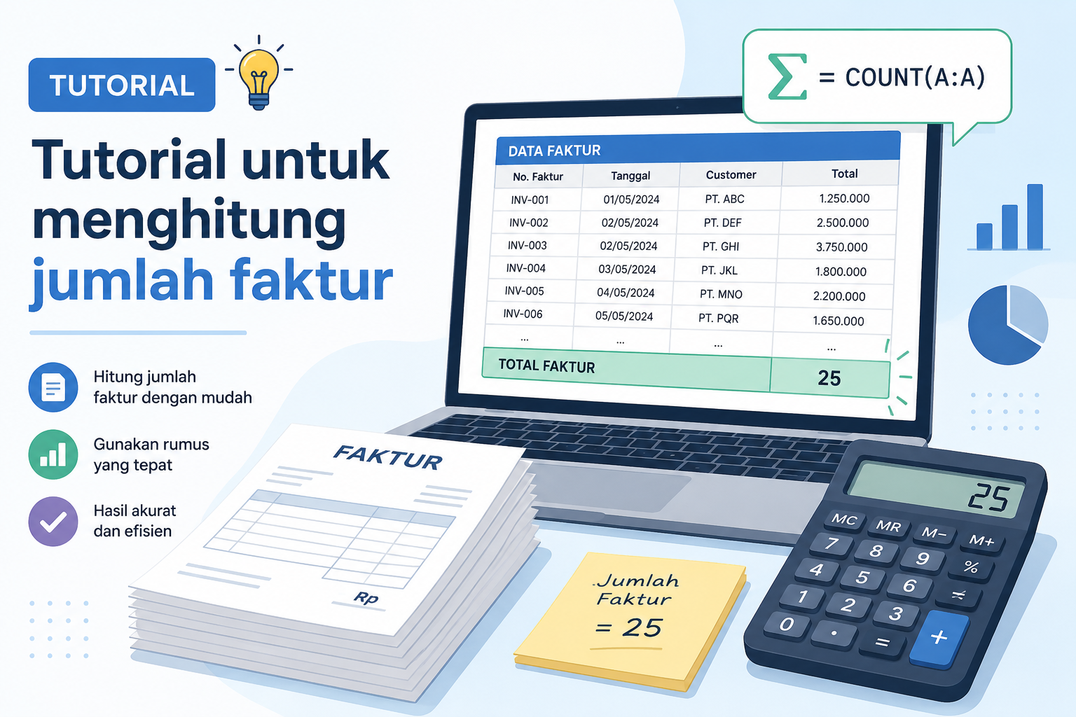 Tutorial untuk menghitung jumlah faktur